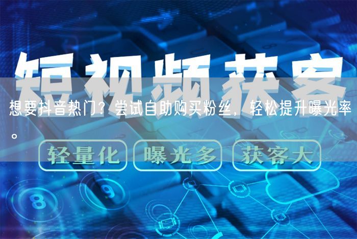 想要抖音热门？尝试自助购买粉丝，轻松提升曝光率。