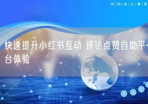 快速提升小红书互动 评论点赞自助平台体验
